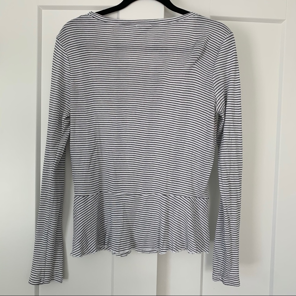 Splendid Codette Rib Stripe Bottom Ruffle Top - Picture 3 of 4